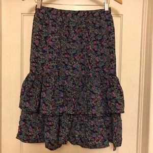 Bright pink and purple all over argyle print midi skirt 29 waist